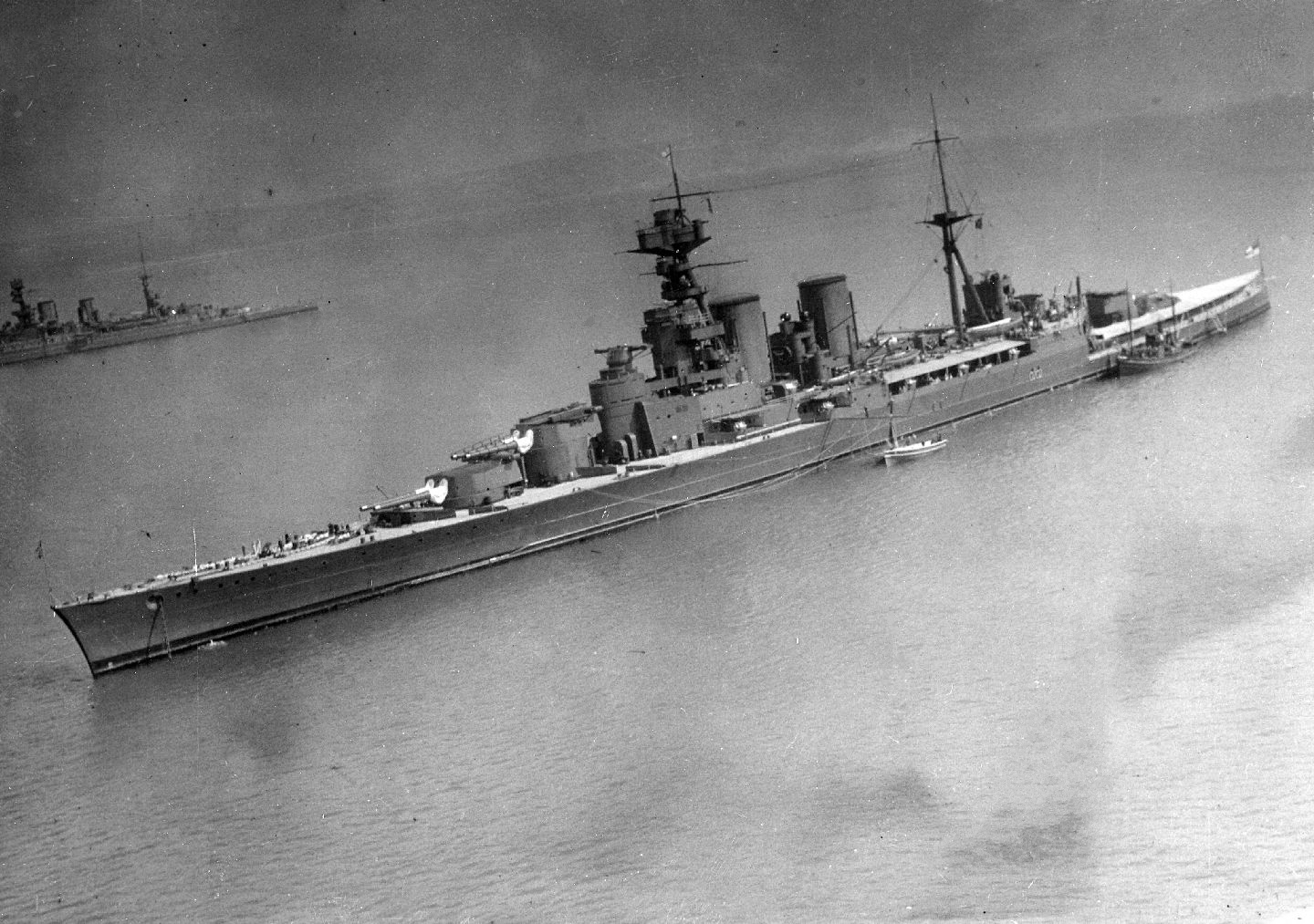 Archival photograph of the battlecruiser HMS Hood